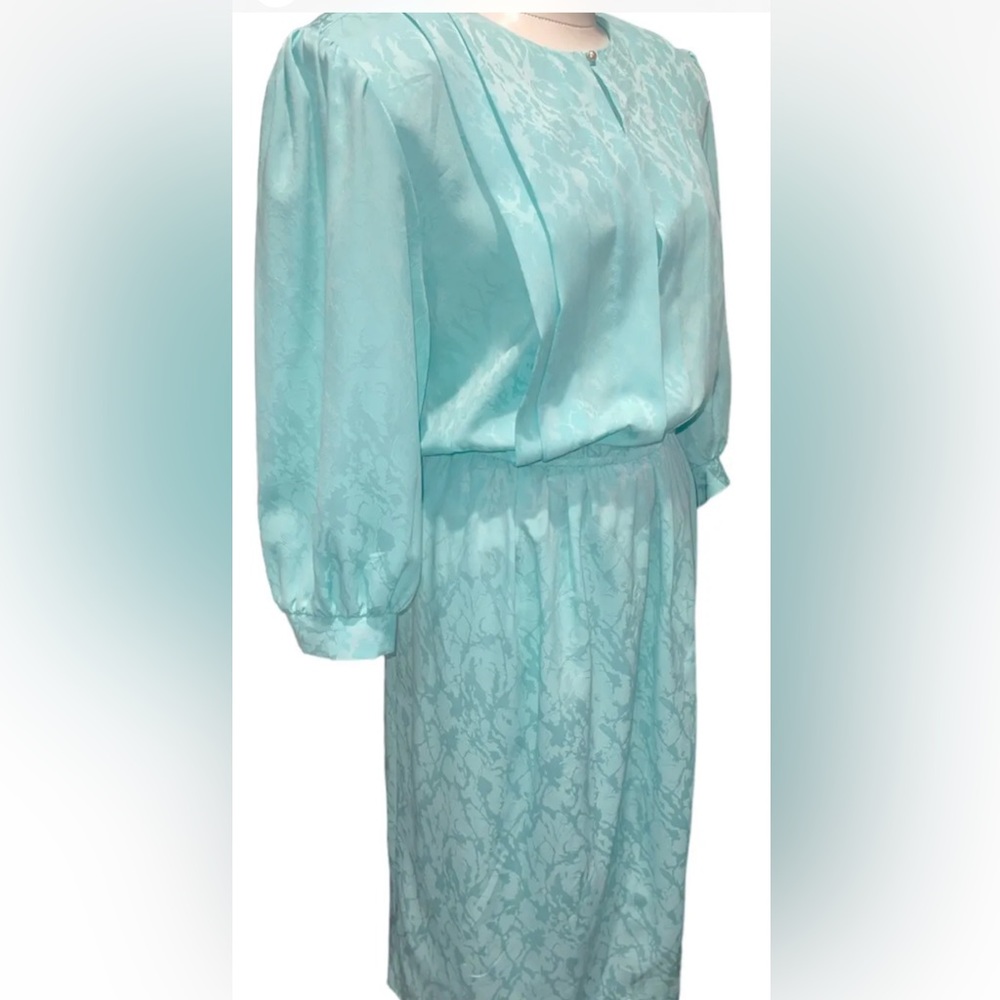 2 for $15 Vintage Pellini By Von Bramlett Size 13/14 Baby Blue Dress USA Made